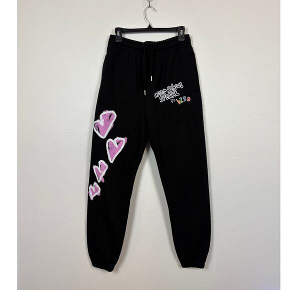After School Special Two High Leader Graphic Sweatpants in Black Small - Picture 2 of 5